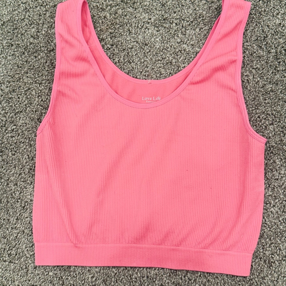 Pink Ribbed Women's Top